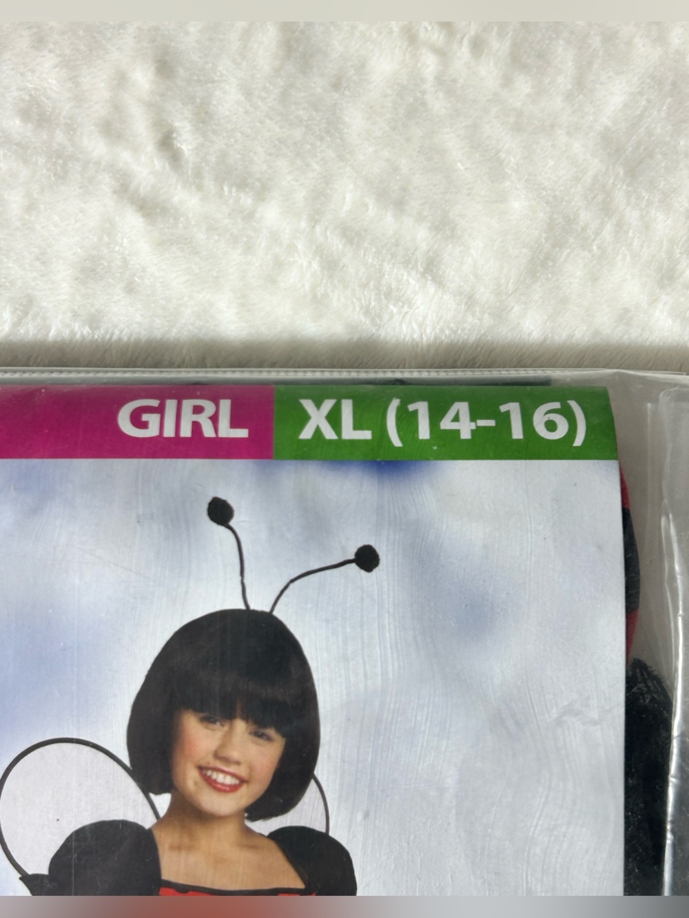 Red and Black Girl's Ladybug Costume Headband, Wings & Leggings Size XL (14-16) - Picture 2 of 7